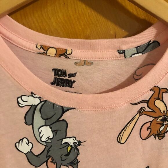 Tom And Jerry Tshirt Mens Large Pink - Picture 3 of 4